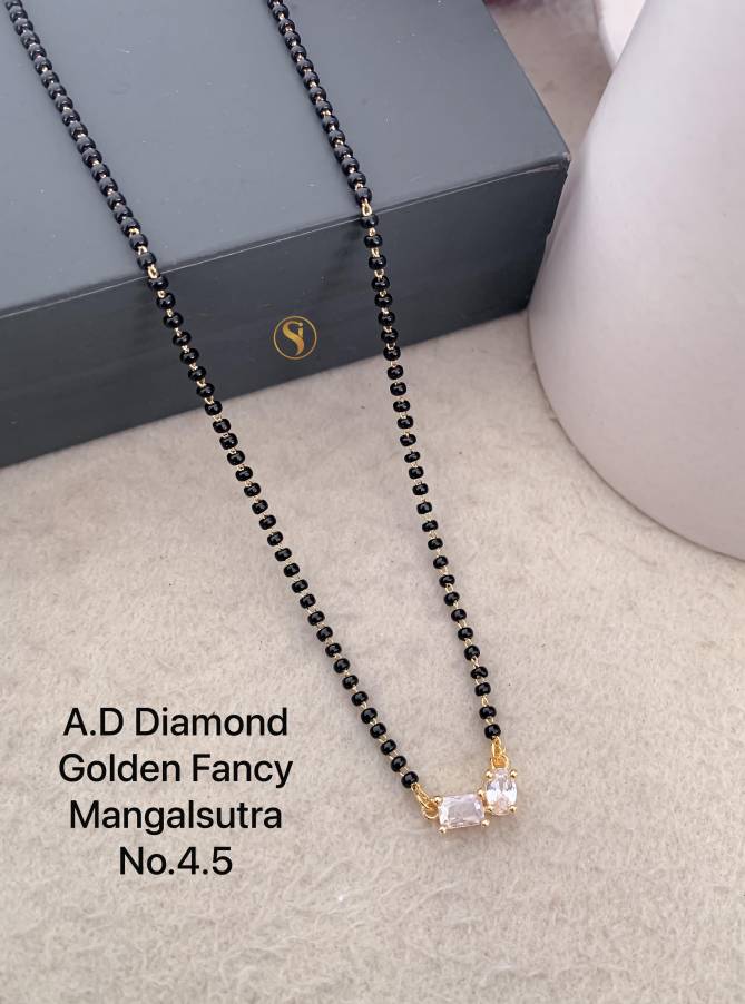 17 Daily Wear AD Diamond Golden Mangalsutra Wholesale Price In Surat
